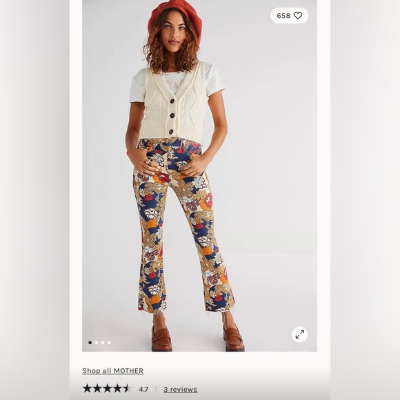 MOTHER Pants - Mother The Hustler Ankle Fray Paisley Jeans 🌼